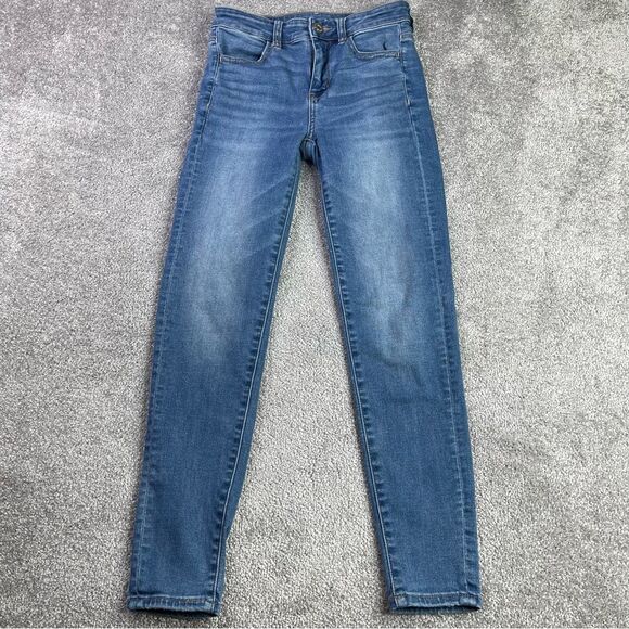 American Eagle Jeans Women’s 4 Short Blue Medium Wash High Rise Jegging Stretch - Picture 1 of 13